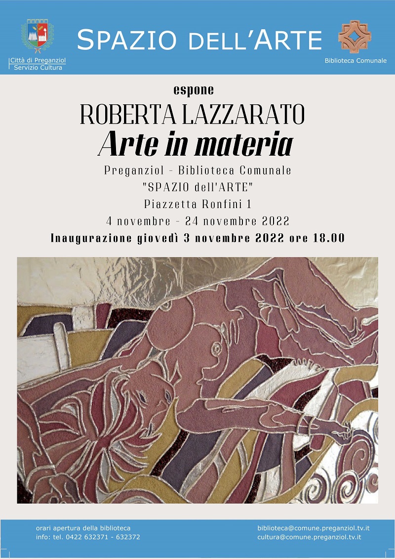 SPAZIO ARTE espone Lazzarato Roberta inaugurazione mostra Giovedì 3 Novembre