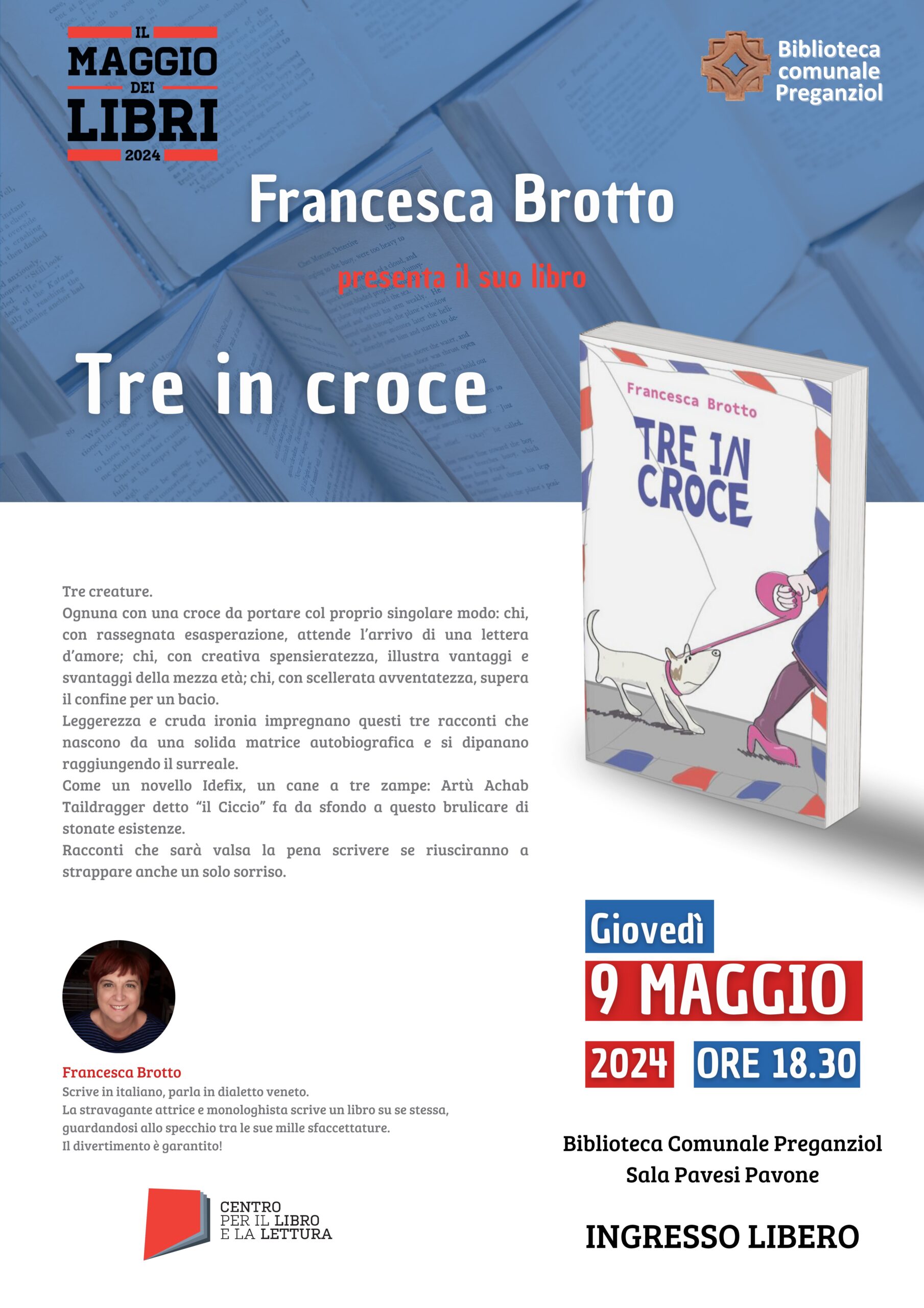 Francesca Brotto presenta “Tre croci”, giovedì 9 maggio alle 18.30