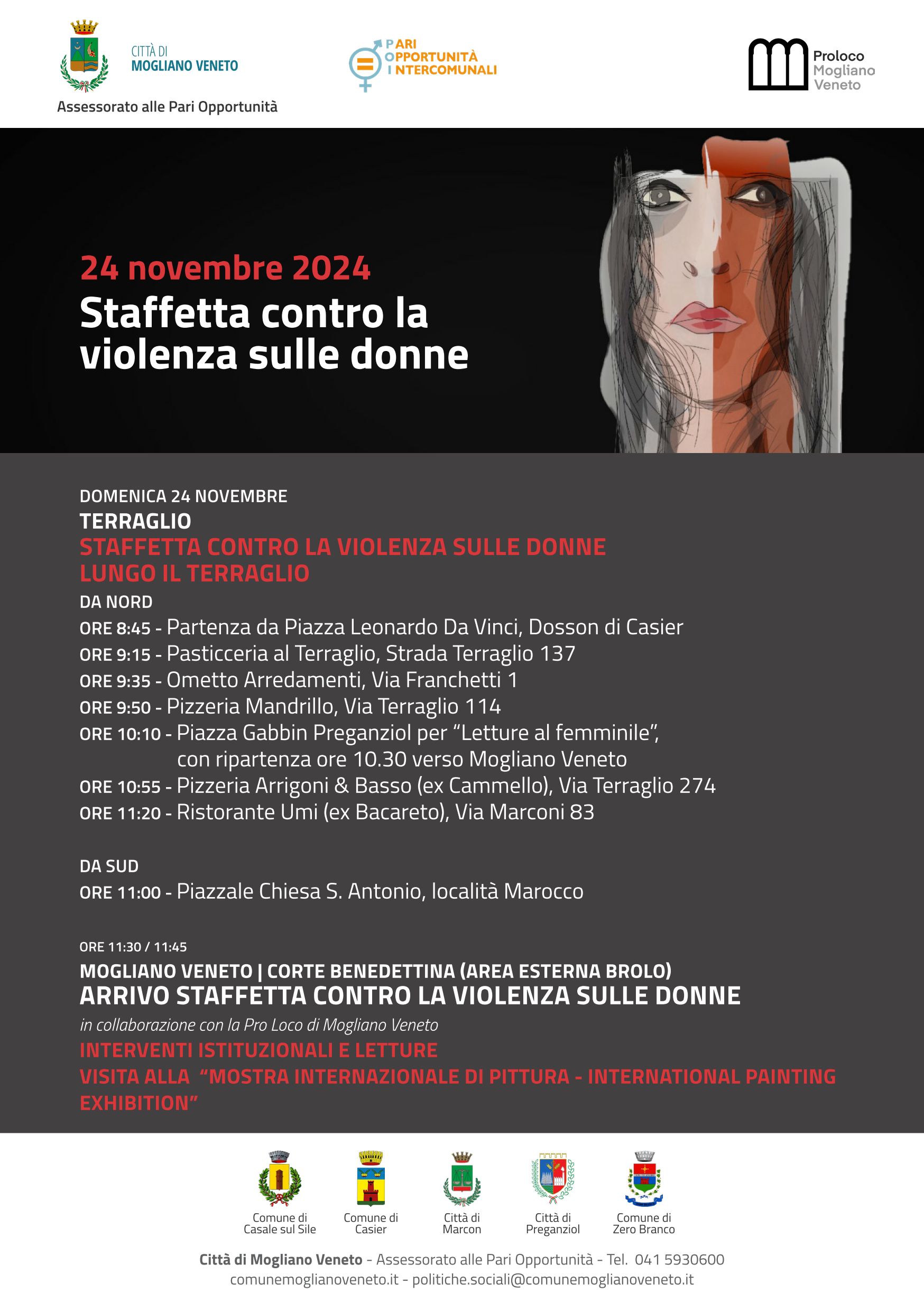 STAFFETTA CONTRO LA VIOLENZA SULLE DONNE domenica 24 novembre 2024